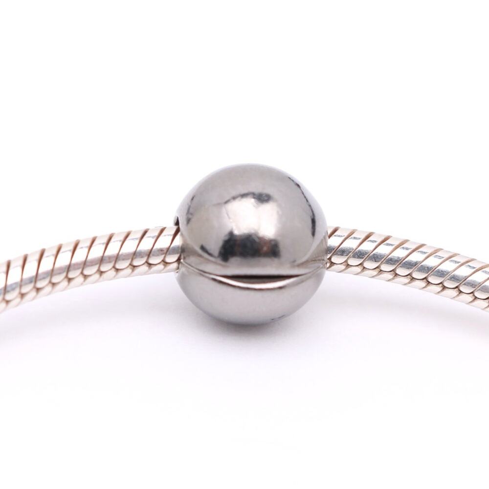 One Authentic PANDORA Sterling Silver Black Rhodium Sphere Clip - Picture 4 of 12